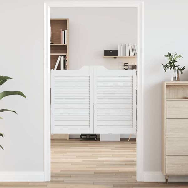 Slagdörrar lamelldesign 2-par vit 80x100 cm