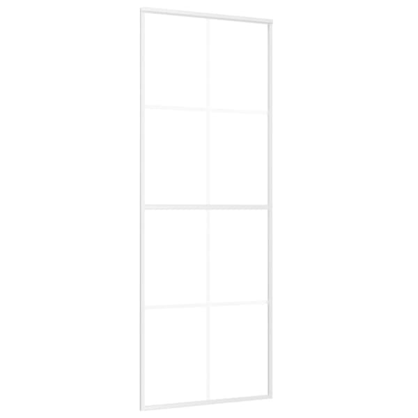 Skjutdörr ESG-glas och aluminium 76x205 cm vit