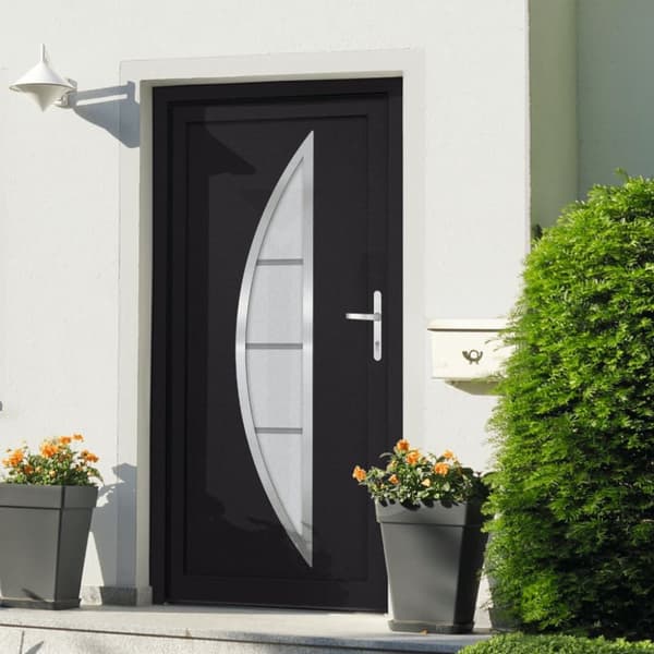 Ytterdörr antracit 98x190 cm PVC