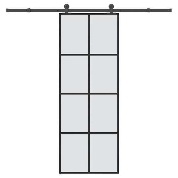 Skjutdörr med beslagset ESG glas och aluminium 76x205 cm