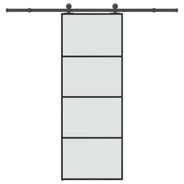 Skjutdörr med beslagset ESG glas och aluminium 76x205 cm