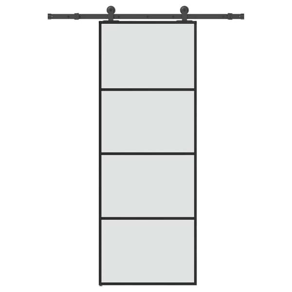 Skjutdörr med beslagset ESG glas och aluminium 76x205 cm