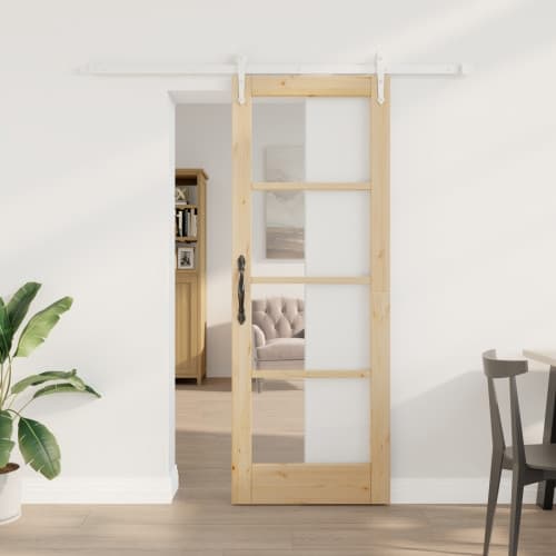 Skjutdörr med Hårdvarusats 73.5x198.5 cm Massivt Tallträ