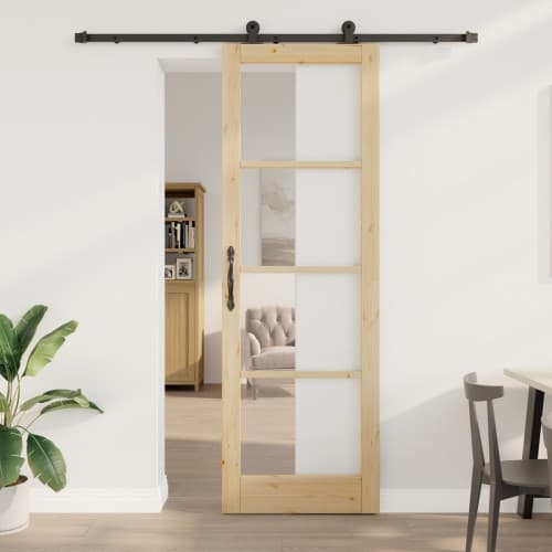 Skjutdörr med Tillbehör 'ORKDAL'Massivt trä & Glas
