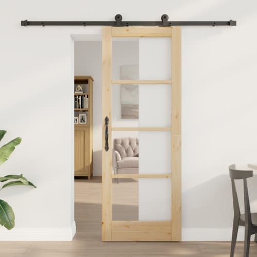 Skjutdörr med Hårdvaruset 'ORKDAL'Massivt trä & glas
