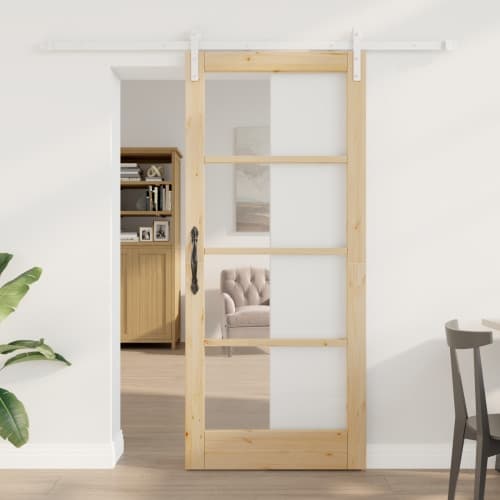 Skjutdörr med hårdvarusats 'ORKDAL'Solid Trä & Glas