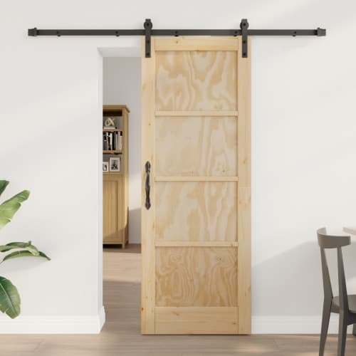 Skjutdörr med beslag 73.5x198.5 cm Massiv furu, vidaXL inredningsdörr 'ORKDAL'73.5x198.5x4 cm Massiv furu
