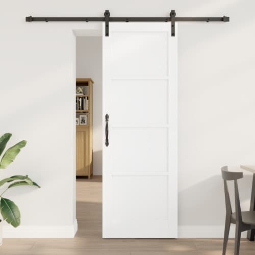 skjutdörr med tillbehör vit 73,5x211 cm massiv trä, vidaXL inredningsdörr 'ORKDAL'vit 73,5x211x4 cm massiv trä