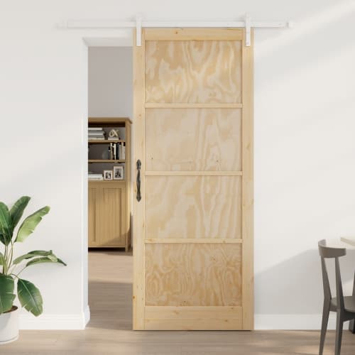 Skjutdörr med Beslag 93x232 cm Solid Trä Tall