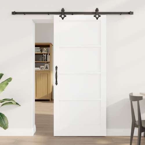 skjutdörr med skjutdörrstillbehör Vit 86x198.5 cm Massivt furu, vidaXL inredningsdörr 'ORKDAL'Vit 86x198.5x4 cm Massivt furu