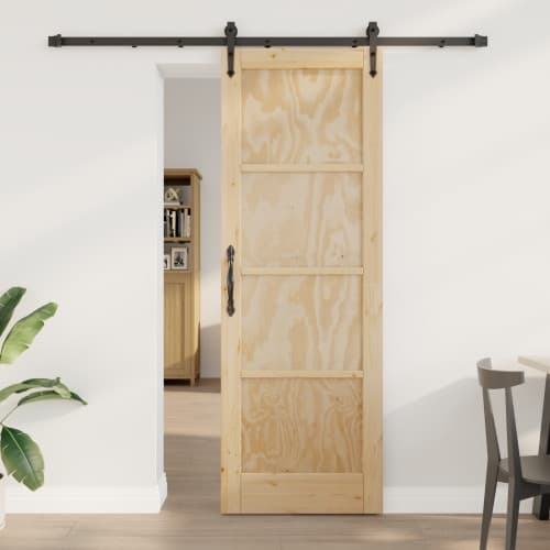 Skjutdörr med Skjutkomponent 73.5x211 cm Massivt Tallträ, vidaXL Inredningsdörr 'ORKDAL'73.5x211x4 cm Massivt Tallträ