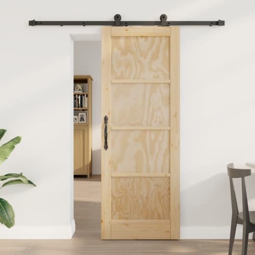 Skjutdörr med hårdvarusats 73.5x198.5 cm Massiv Furu