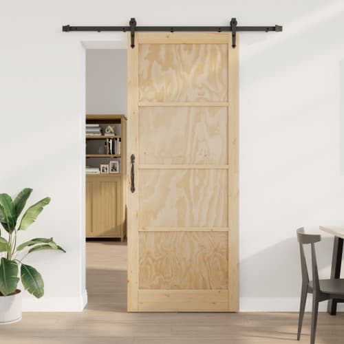 Skjutdörr med Skjutbeslag 93x232 cm Massivt Tallträ, vidaXL Inredningsdörr 'ORKDAL'93x232x4 cm Massivt Tallträ