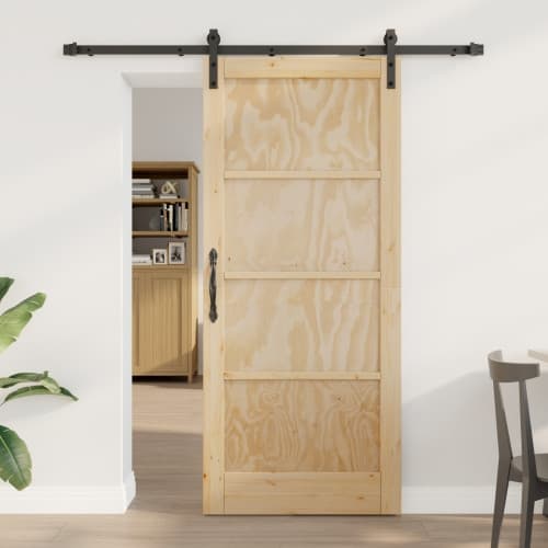 skjutdörr med hårdvarusats 86x198.5 cm massiv tall