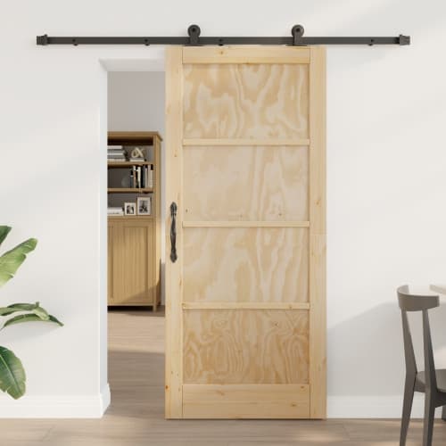 skjutdörr med handtagsset 86x198,5 cm Massivt trä tall