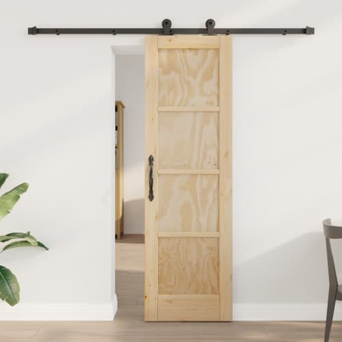Skjutdörr med hårdvarusats 61x198,5 cm Massivt trä tall