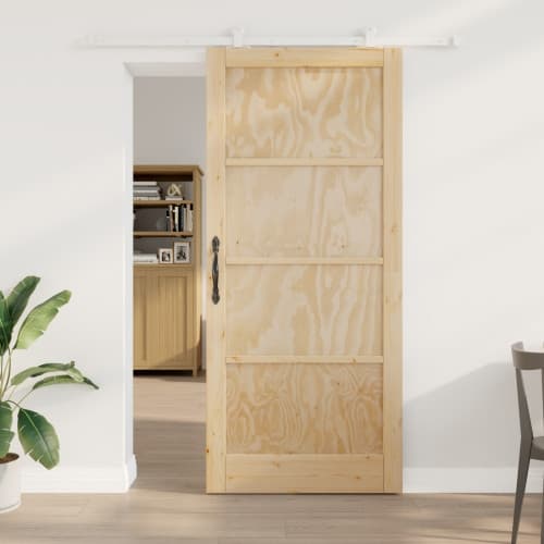 Skjutdörr med beslag 93x211 cm Solid trä Furu, vidaXL Inredningsdörr 'ORKDAL'93x211x4 cm Solid trä Furu
