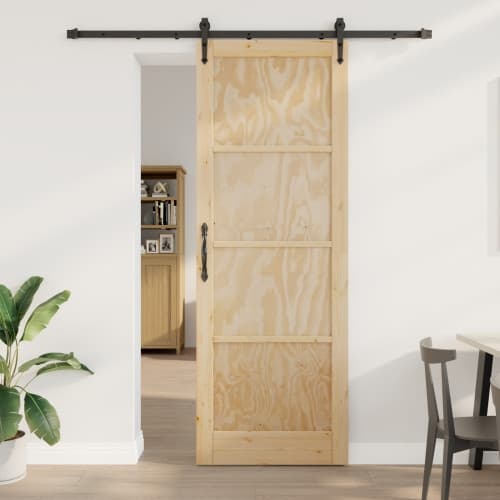 Skjutdörr med Utrustningsset 83x232 cm Solid Furu, vidaXL Inredningsdörr 'ORKDAL'83x232x4 cm Solid Furu