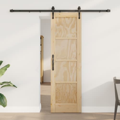 skjutdörr med hårdvaruset 61x198.5 cm Massivt tallträ