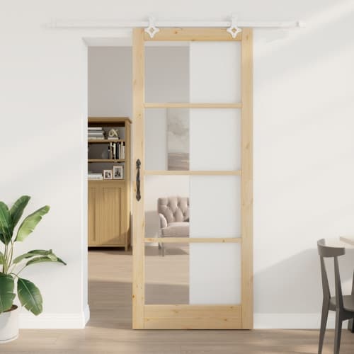 Skjutdörr med Hårdvarusets 93x232 cm Massivt Tallträ