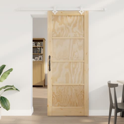 skjutdörr med beslag Set 83x211 cm Massivt träd Tall