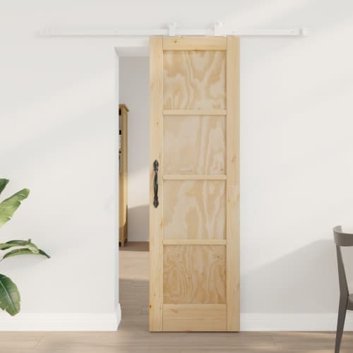Skjutdörr med beslag Set 61x198,5 cm Massivt trä tall