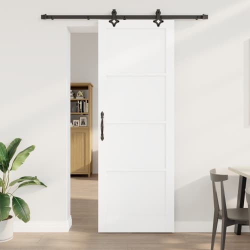 skjutdörr med beslagset vit 83x232 cm solid furu, vidaXL inredningsdörr 'ORKDAL'vit 83x232x4 cm solid furu