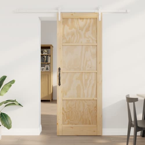 Skjurdörr med beslag 78x211 cm av massivt furuträ