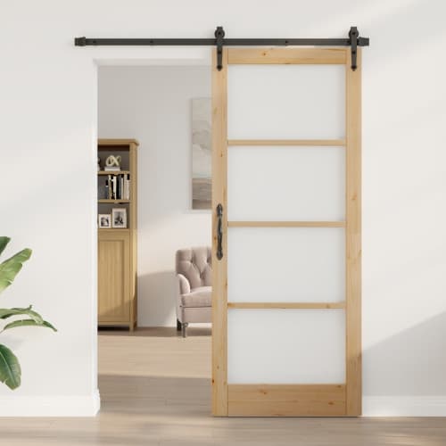 Inredningsdörr med Glas "ORKDAL" 86x211x4 cm Massivt Trä Furu