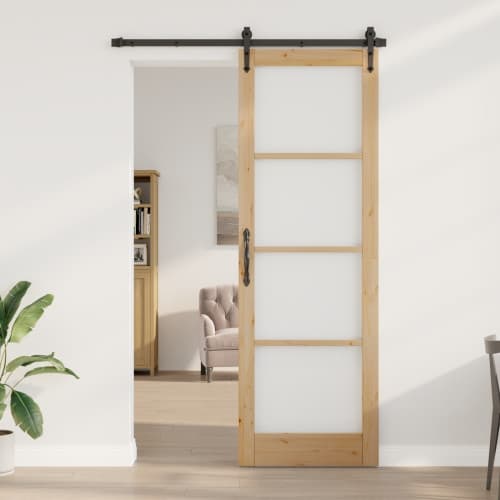 Inomhusdörr med Glas "ORKDAL" 78x232x4 cm Massivt Furu