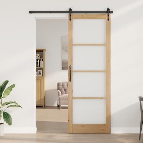 Inomhusdörr med glas "ORKDAL" 83x232x4 cm Massivt trä, furu