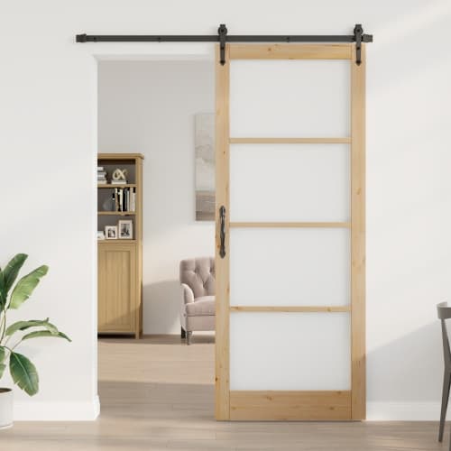 Inomhusdörr med glas "ORKDAL" 93x232x4 cm Massivt trä i furu