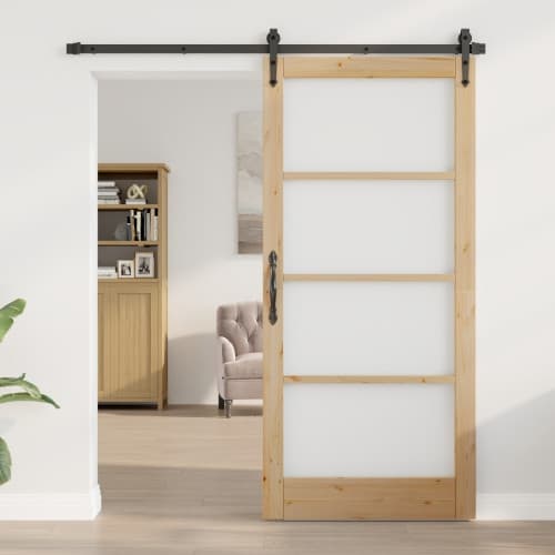Inredningsdörr med Glas "ORKDAL" 93x202x4 cm Massivt Trä Furu