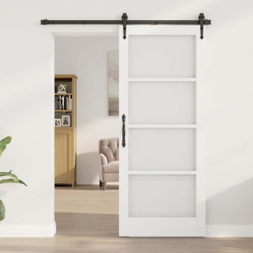 Inre Dörr med Glas "ORKDAL" Vit 83x202x4 cm