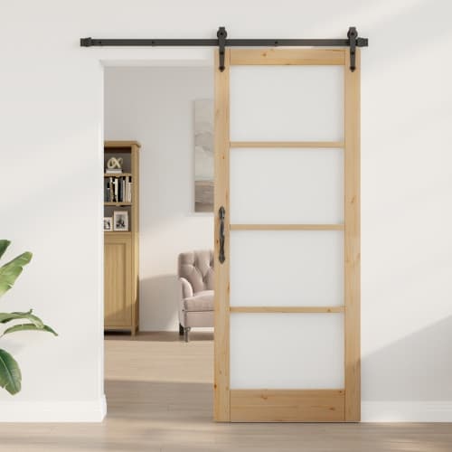 Inomhusdörr med glas "ORKDAL" 83x211x4 cm Massivt tallträ