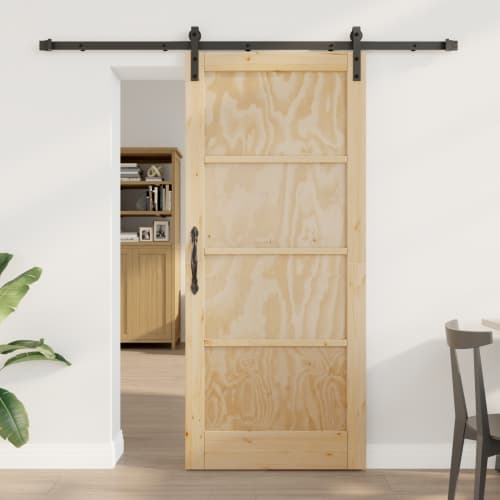 Skjutdörr med Hårdvaruset 86x198.5 cm Solitt Furu