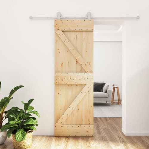 Skjutdörr med beslag 70x210 cm massiv furu