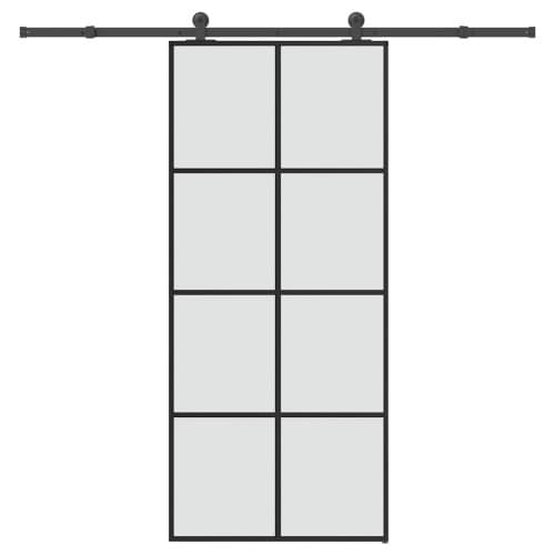 Skjutdörr med beslagset ESG glas och aluminium 90x205 cm