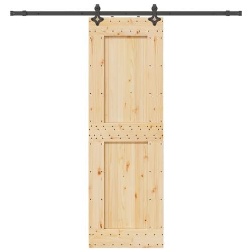 Skjutdörr med beslag 70x210 cm massiv furu