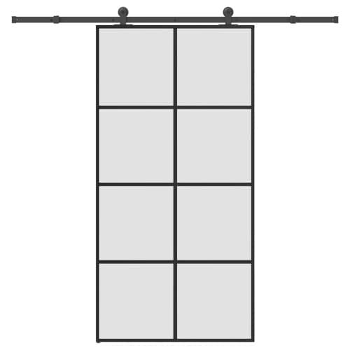 Skjutdörr med hårdvara 102,5x205 cm ESG-glas och aluminium