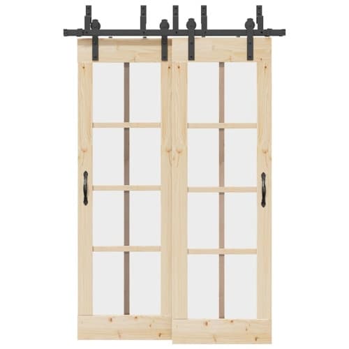 Skjutdörrsbeslag 152,5 cm stål svart
