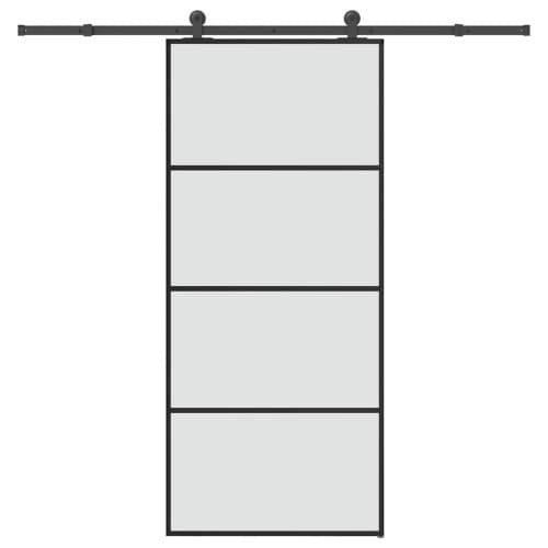 Skjutdörr med beslagset ESG glas och aluminium 90x205 cm