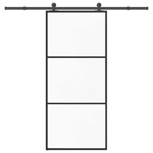 Skjutdörr med beslagset ESG glas och aluminium 90x205 cm