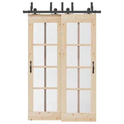 Skjutdörrsbeslag 152,5 cm stål svart