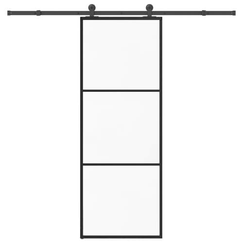 Skjutdörr med beslagset ESG glas och aluminium 76x205 cm