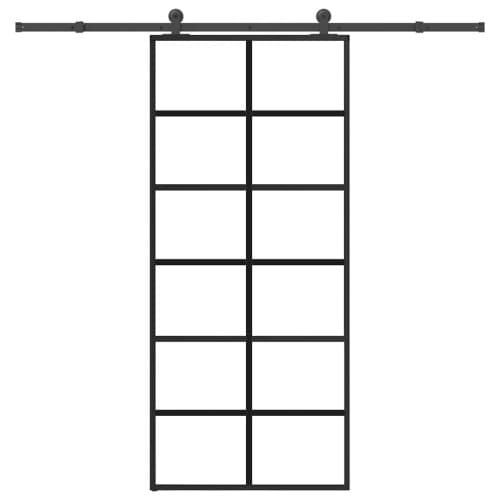 Skjutdörr med beslagset ESG glas och aluminium 90x205 cm