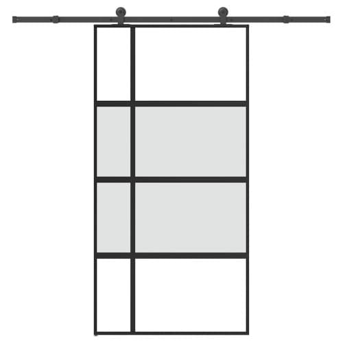 Skjutdörr med beslag 102,5x205 cm härdat glas och aluminium