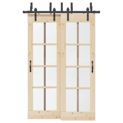 Skjutdörrsbeslag 152,5 cm stål svart