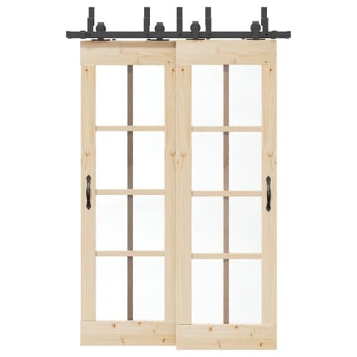 Skjutdörrsbeslag 152,5 cm stål svart