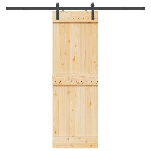 Skjutdörr med beslag 70x210 cm massiv furu